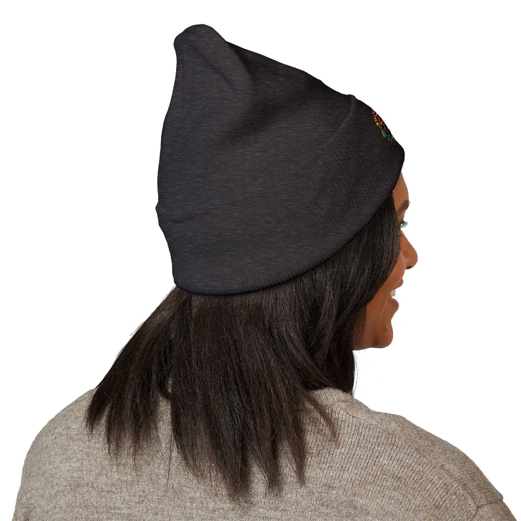 Embroidered 'Fitz Music' Cuffed Beanie — Colorful Floral Logo Knit Hat