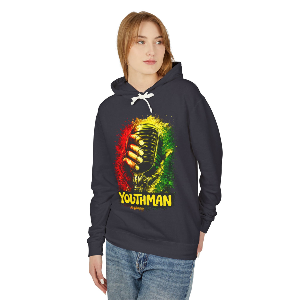 Youthman Microphone Hoodie — Reggae Vintage Mic Graphic Sweatshirt