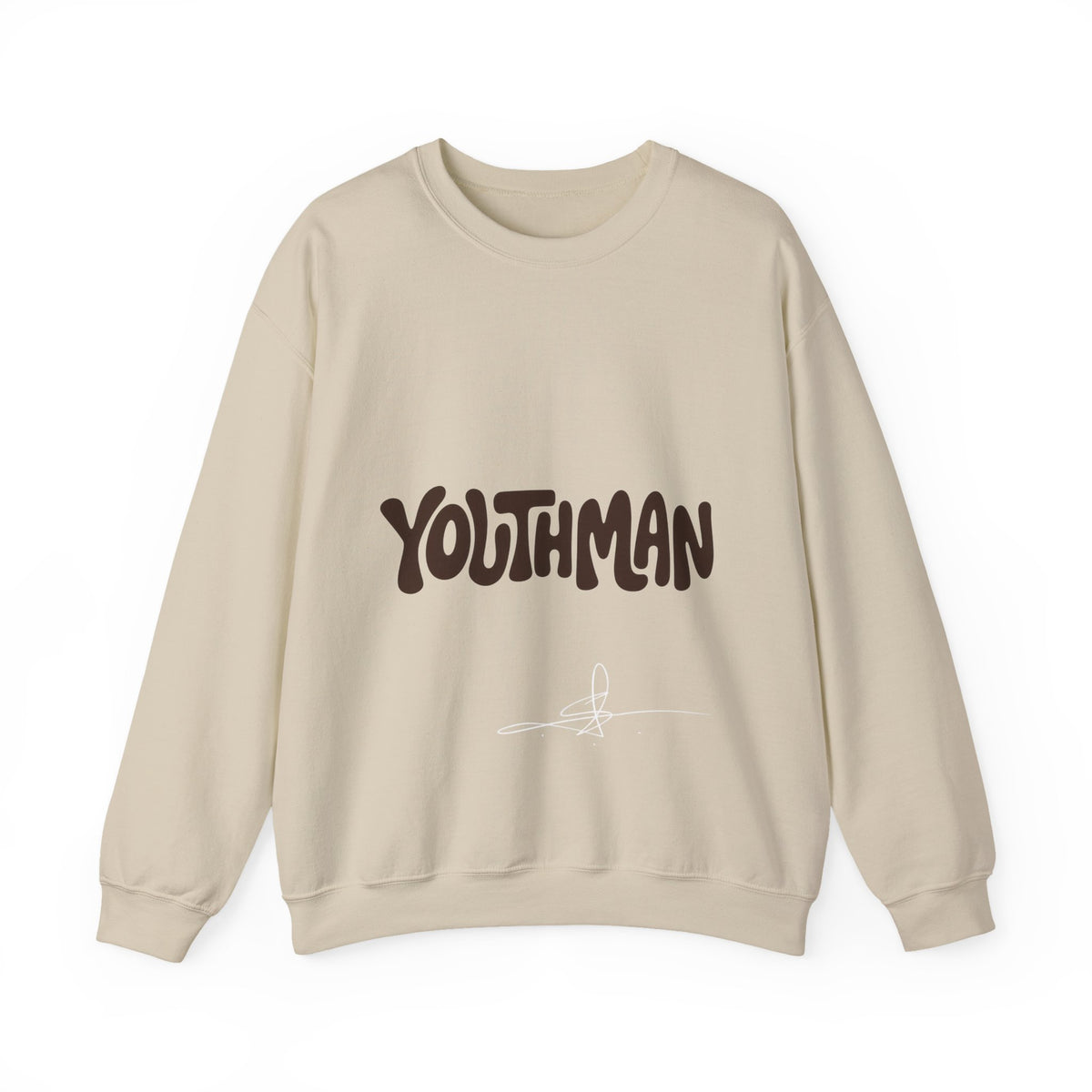 Youthman Crewneck Sweatshirt — Retro Script Graphic Pullover