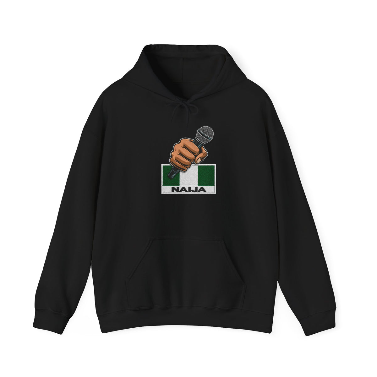 Naija Microphone Hoodie — Nigerian Pride Music Crewneck