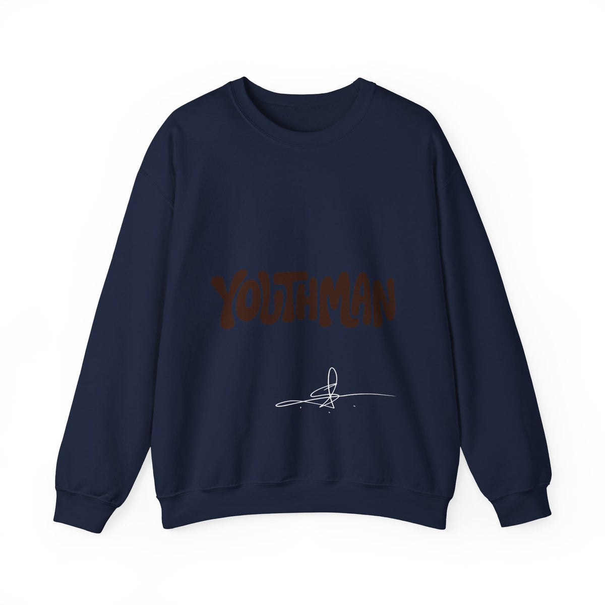 Youthman Crewneck Sweatshirt — Retro Script Graphic Pullover