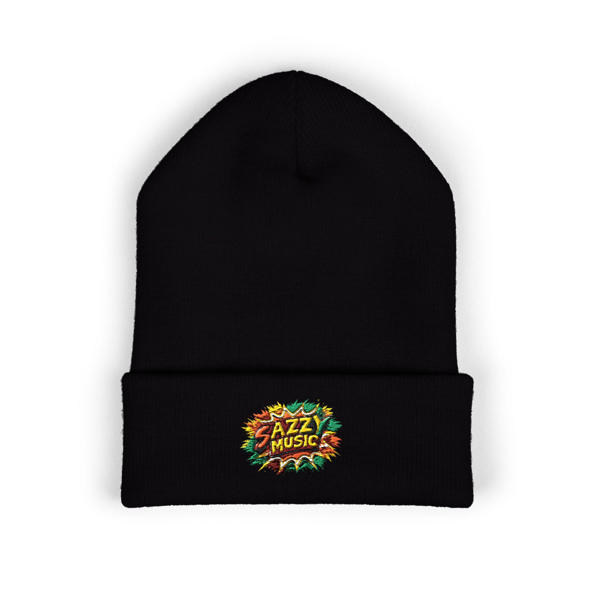 Embroidered 'Fitz Music' Cuffed Beanie — Colorful Floral Logo Knit Hat