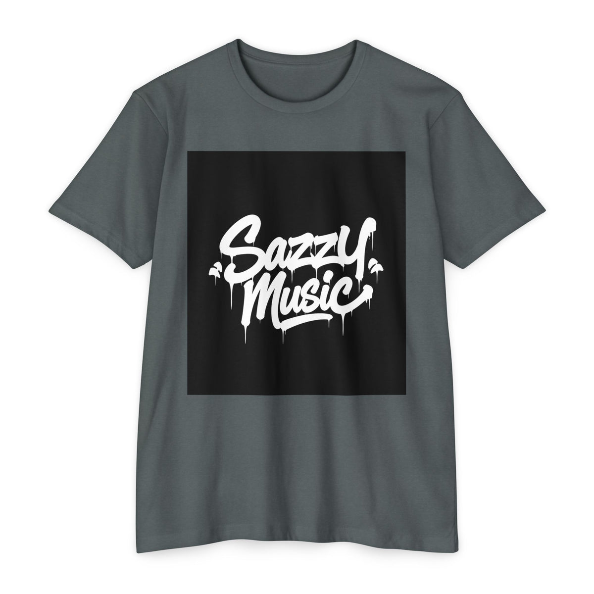 Sazzy Music Graphic T-Shirt — Urban Streetwear Tee with Drip Logo