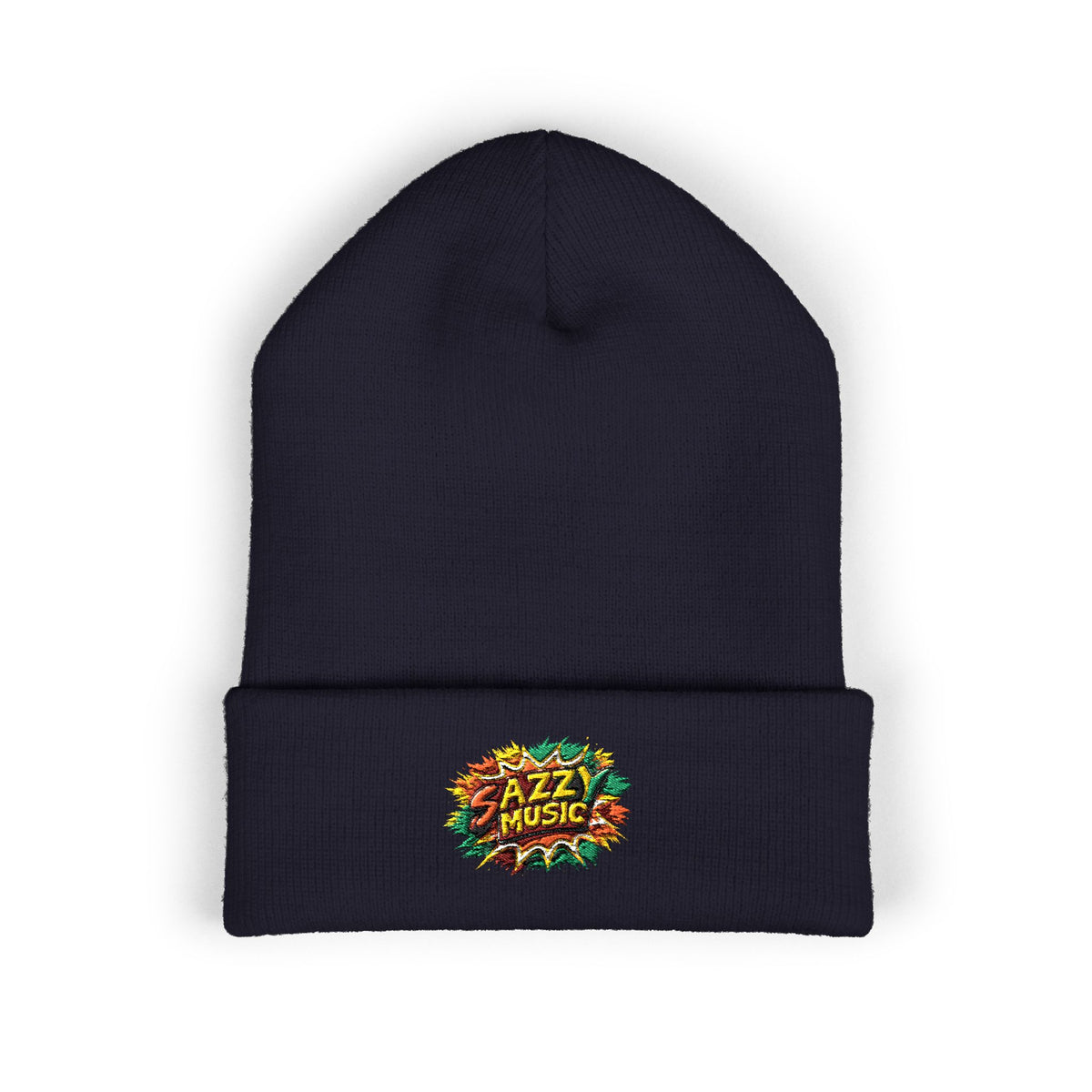 Embroidered 'Fitz Music' Cuffed Beanie — Colorful Floral Logo Knit Hat