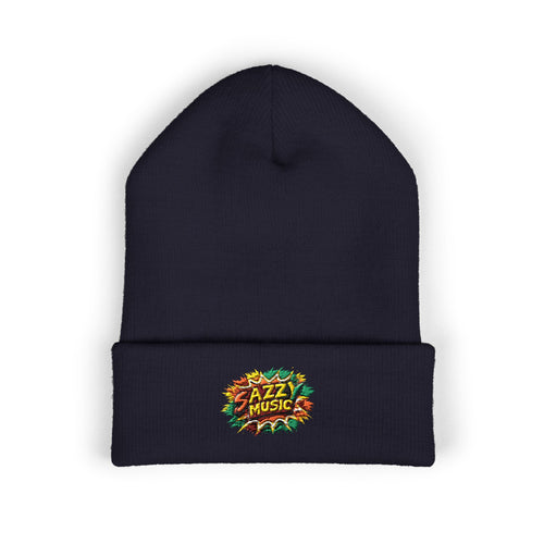 Embroidered 'Fitz Music' Cuffed Beanie — Colorful Floral Logo Knit Hat
