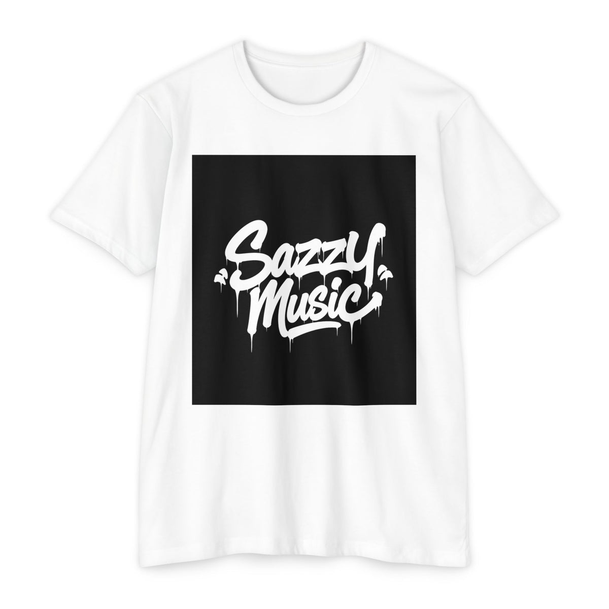 Sazzy Music Graphic T-Shirt — Urban Streetwear Tee with Drip Logo