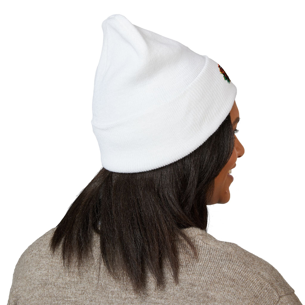 Embroidered 'Fitz Music' Cuffed Beanie — Colorful Floral Logo Knit Hat