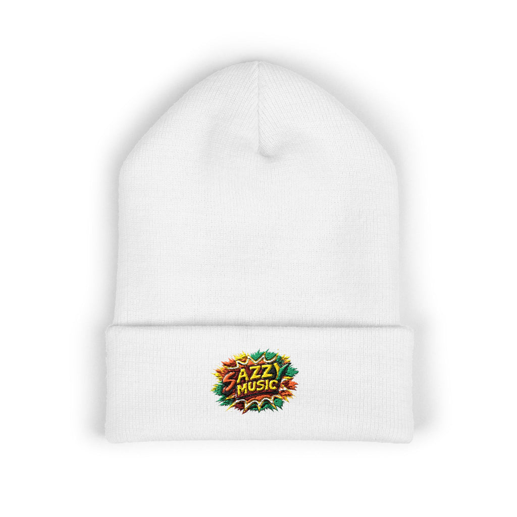 Embroidered 'Fitz Music' Cuffed Beanie — Colorful Floral Logo Knit Hat