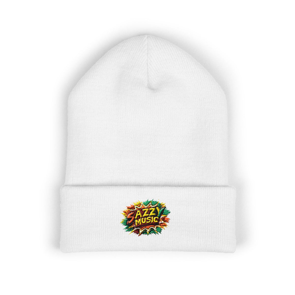 Embroidered 'Fitz Music' Cuffed Beanie — Colorful Floral Logo Knit Hat