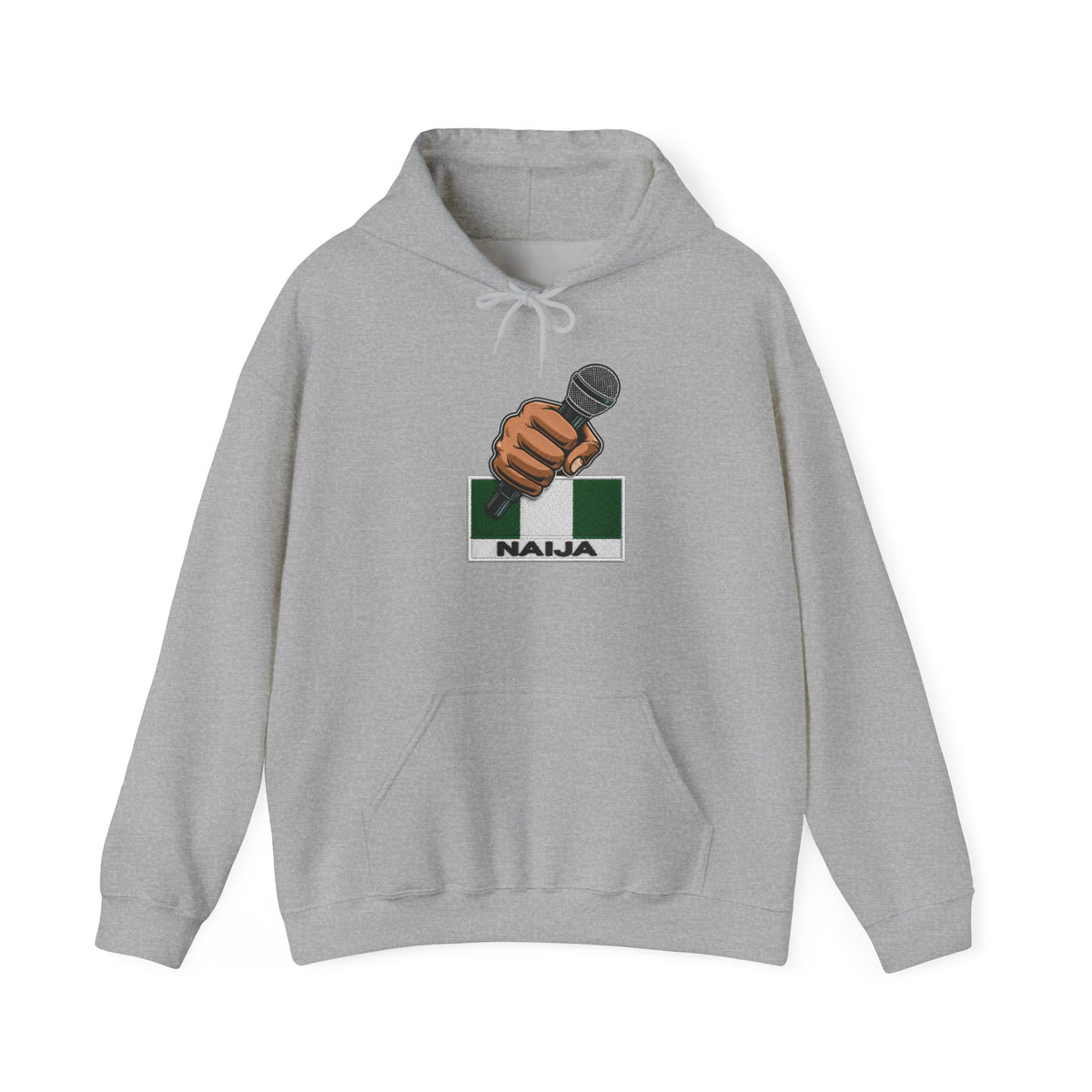 Naija Microphone Hoodie — Nigerian Pride Music Crewneck