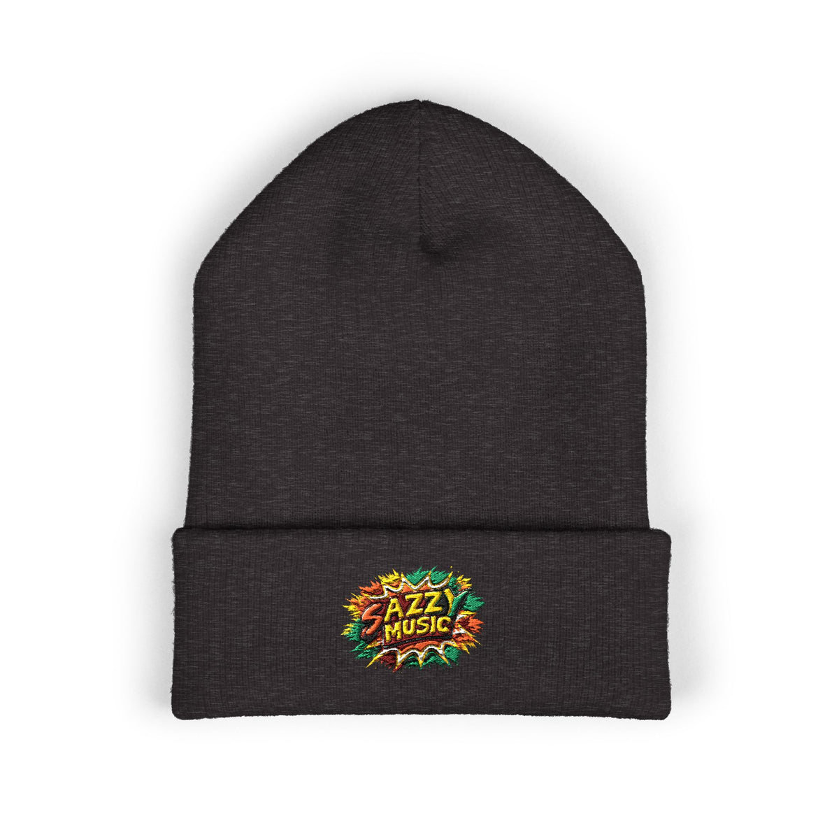 Embroidered 'Fitz Music' Cuffed Beanie — Colorful Floral Logo Knit Hat