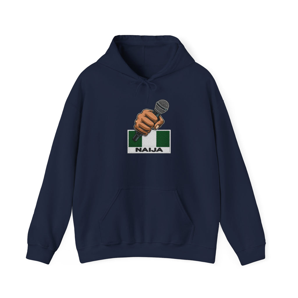 Naija Microphone Hoodie — Nigerian Pride Music Crewneck