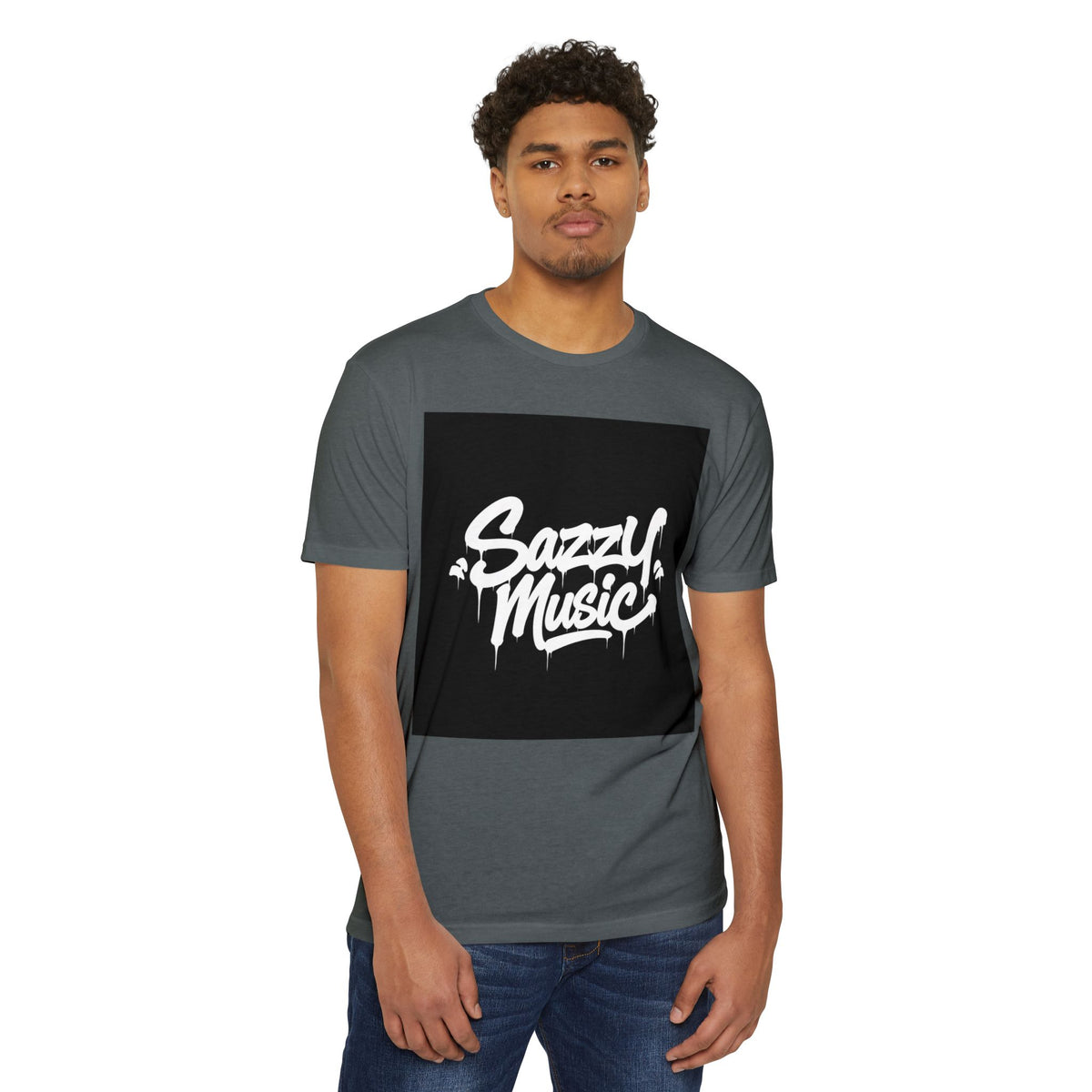 Sazzy Music Graphic T-Shirt — Urban Streetwear Tee with Drip Logo