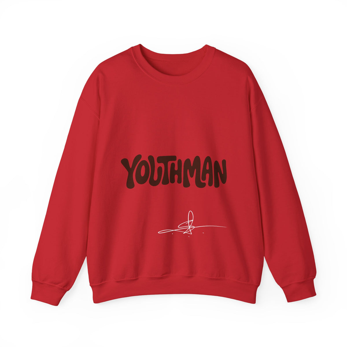 Youthman Crewneck Sweatshirt — Retro Script Graphic Pullover