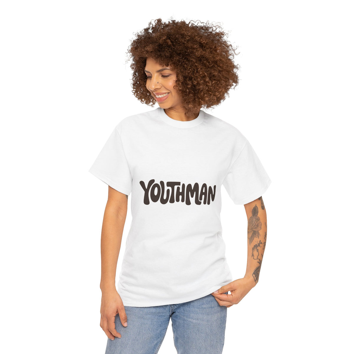 Youthman Tee — Retro Script Graphic T‑Shirt (Front & Back)