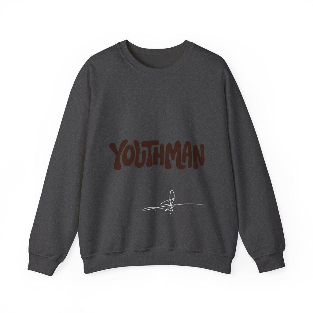 Youthman Crewneck Sweatshirt — Retro Script Graphic Pullover