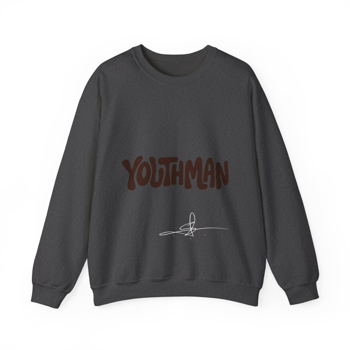 Youthman Crewneck Sweatshirt — Retro Script Graphic Pullover