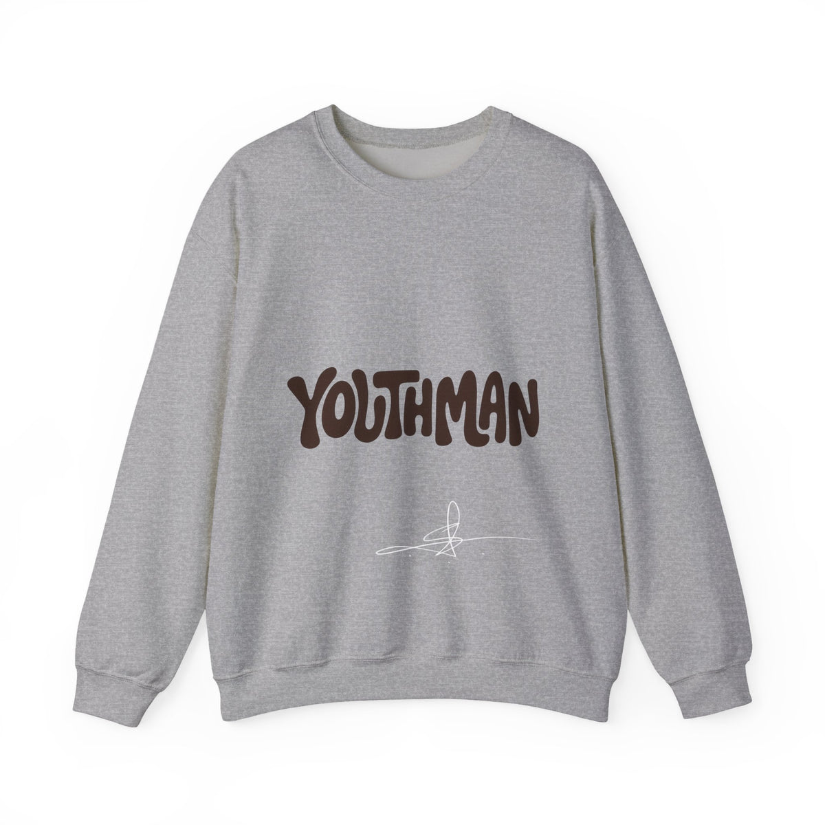 Youthman Crewneck Sweatshirt — Retro Script Graphic Pullover