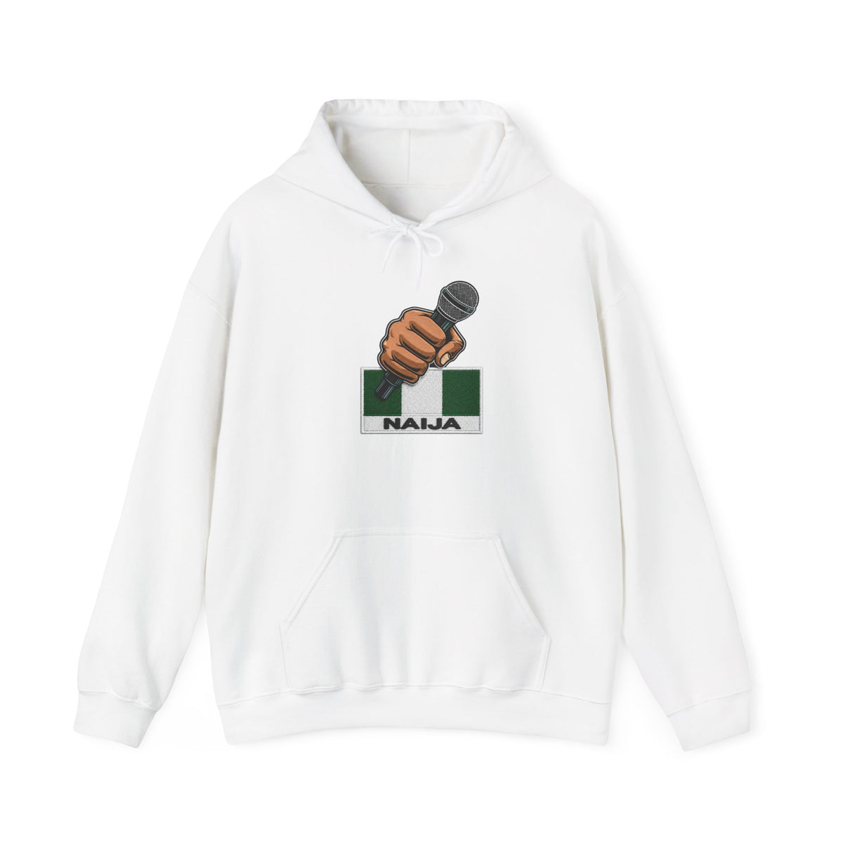 Naija Microphone Hoodie — Nigerian Pride Music Crewneck