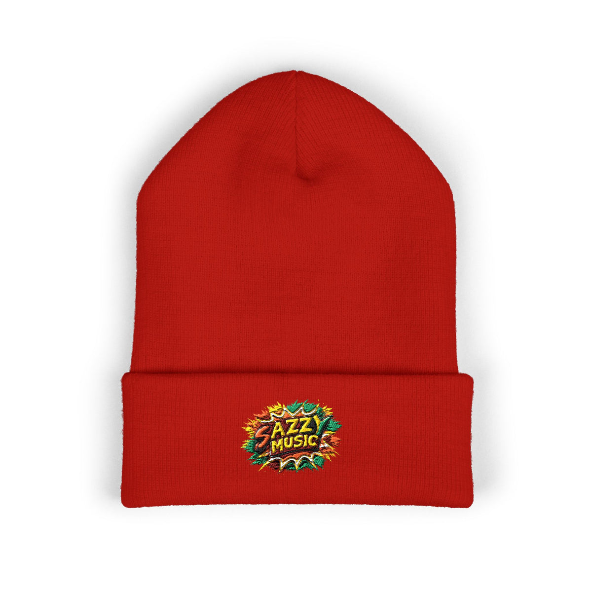 Embroidered 'Fitz Music' Cuffed Beanie — Colorful Floral Logo Knit Hat