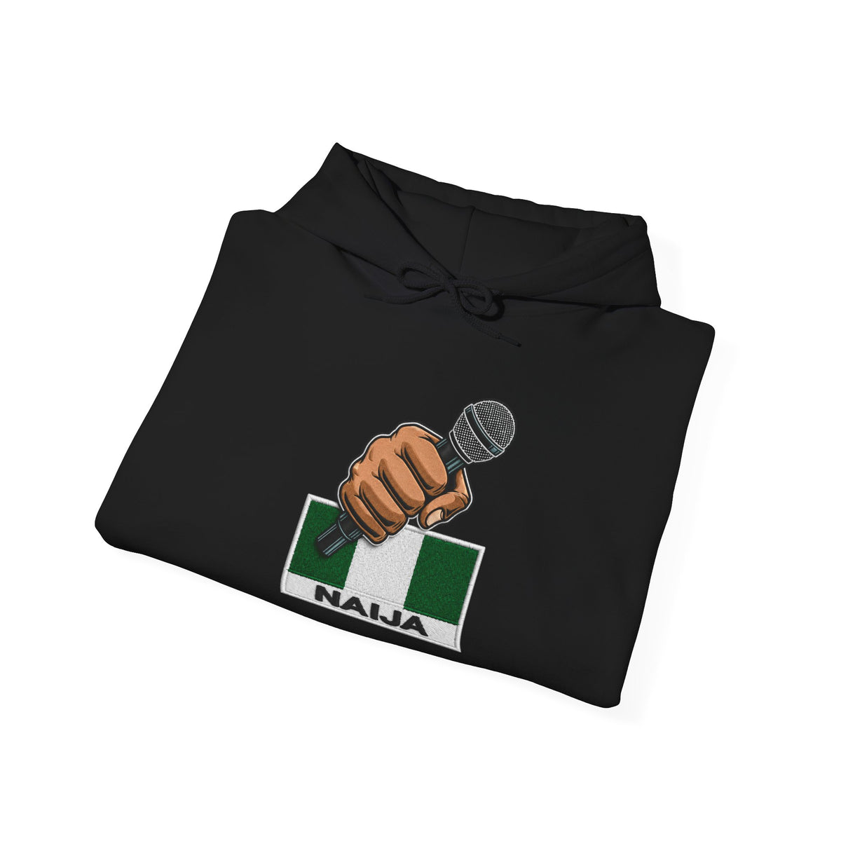 Naija Microphone Hoodie — Nigerian Pride Music Crewneck