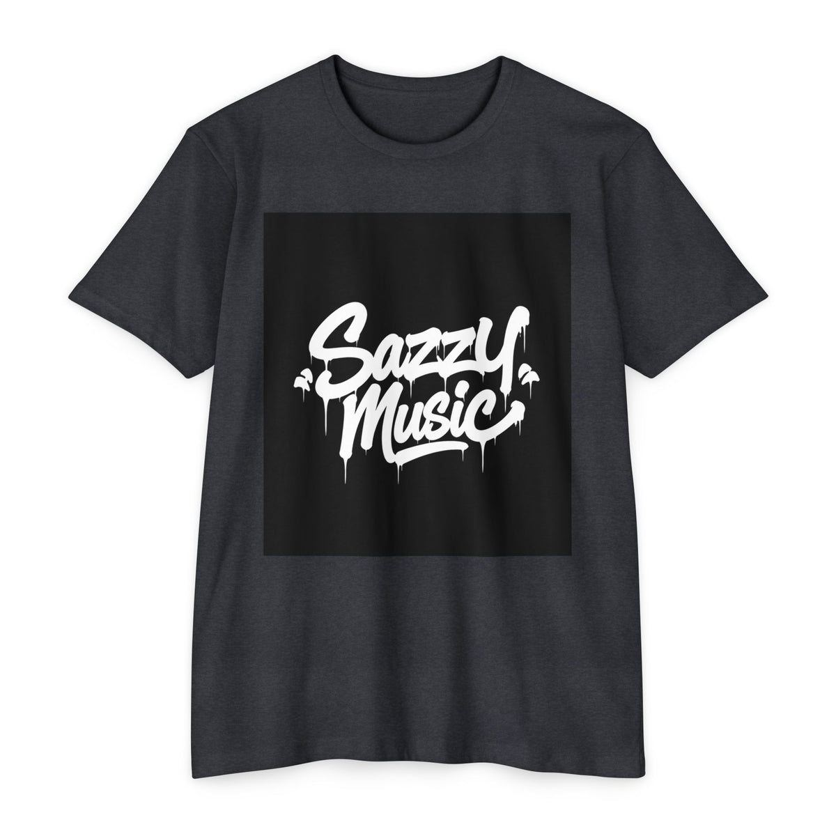 Sazzy Music Graphic T-Shirt — Urban Streetwear Tee with Drip Logo