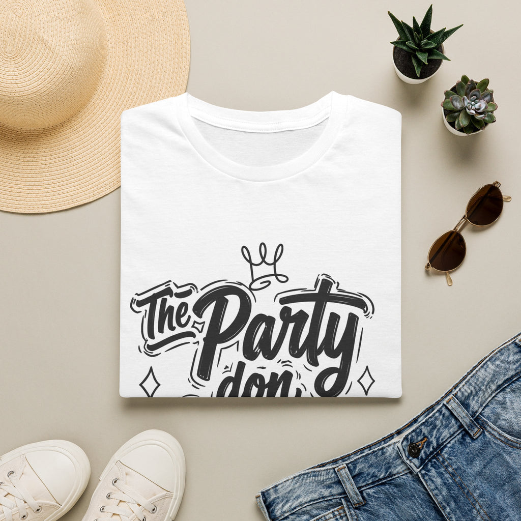 Party Don't Start T-Shirt — Casual Graphic Tee with Bold Script