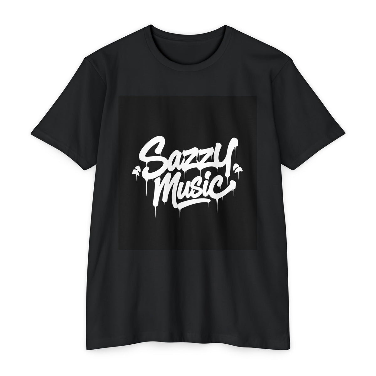 Sazzy Music Graphic T-Shirt — Urban Streetwear Tee with Drip Logo